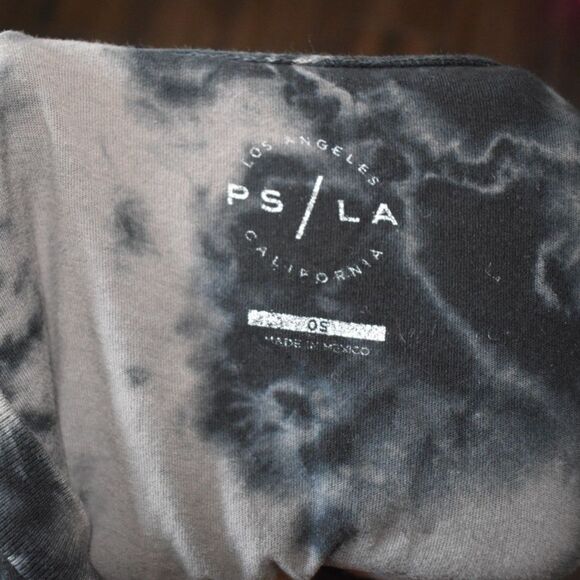 PS/LA Pacsun Oversized Tie Dye Tee Black Gray Womens One Size - Picture 3 of 5